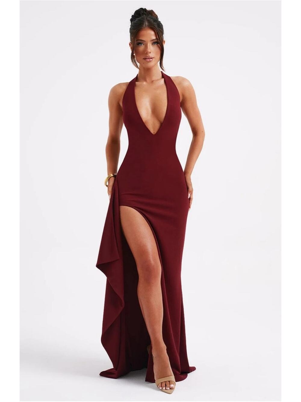 Babyboo Luella Maxi Dress in Burgundy Size X-Small Wedding Guest Formal